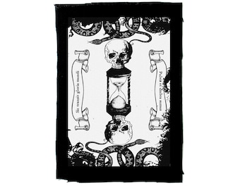 Borrowed Time/ Multiple Sizes/ Memento Mori Patch/ Occult Patch/ Large Sew on Patch/ Back Patch/ Occultism