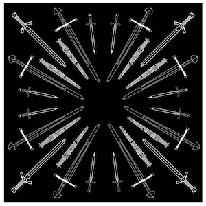 For Your Ehre/ Mehrere Farben/ 55x55 cm/ Handgemachtes Bandana/ Okkult/ Großes Bandana/ Handbedrucktes Objekt/ Mehrere Farben