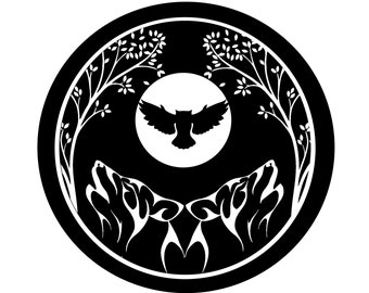 Moon Rise/ Multiple Sizes/ Round Sew on Patch/ Occult Patch/  Wiccan Patch/ Black Magic/ Occultism/ Goth/ Witches Accessories