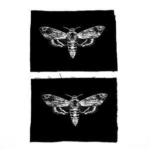 Death Head Moths /Occult Patch/ Small Sew on Patches/ Black Patch/ Occultism