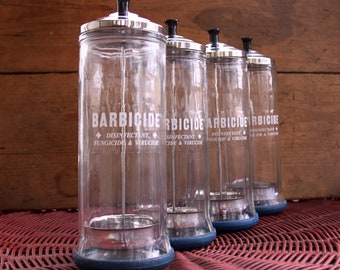 Vintage Barbicide Barber Jar: King Research Industries, Salon Decor