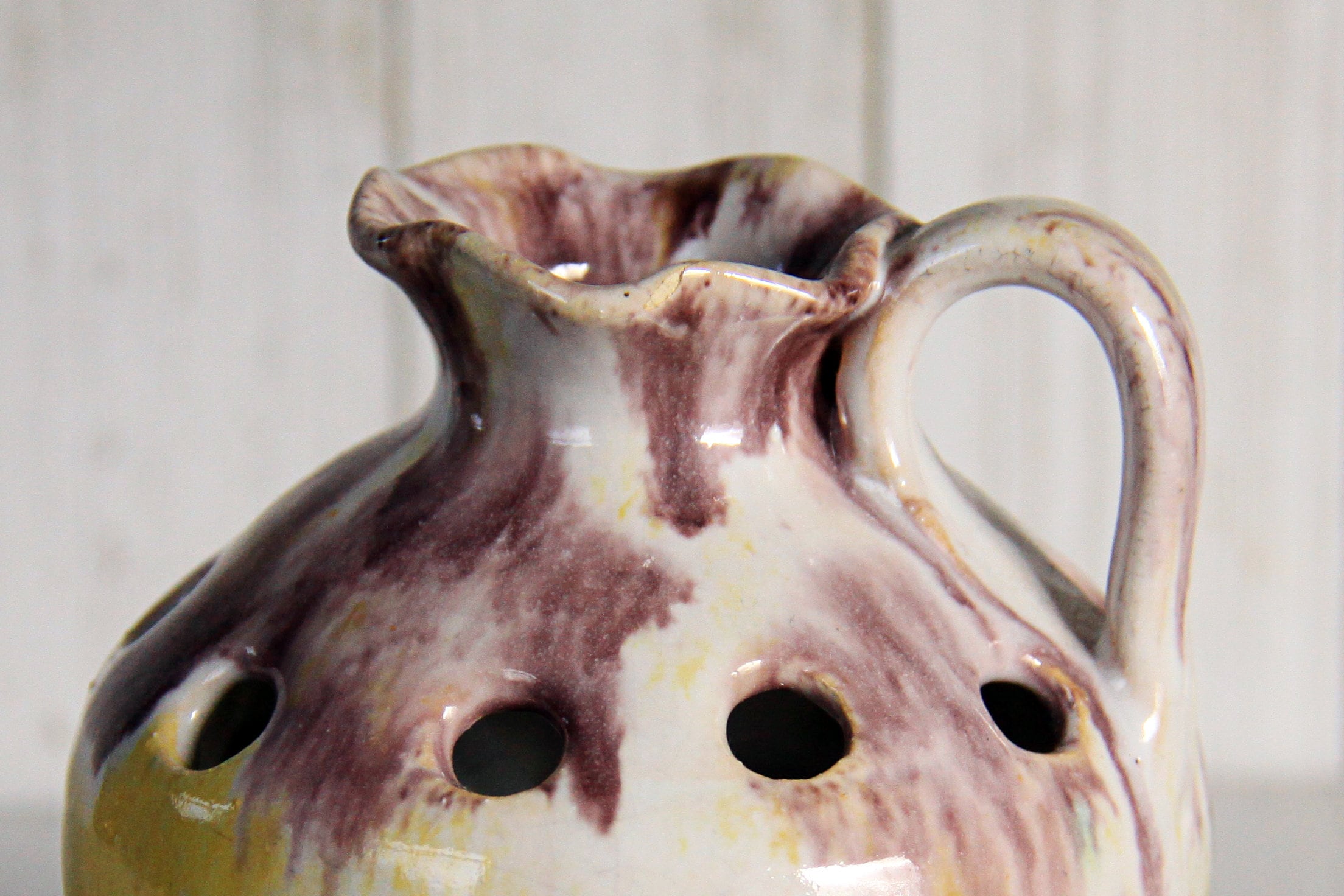Williamsburg Art Pottery Hand Made Flower Frog Jug Etsy