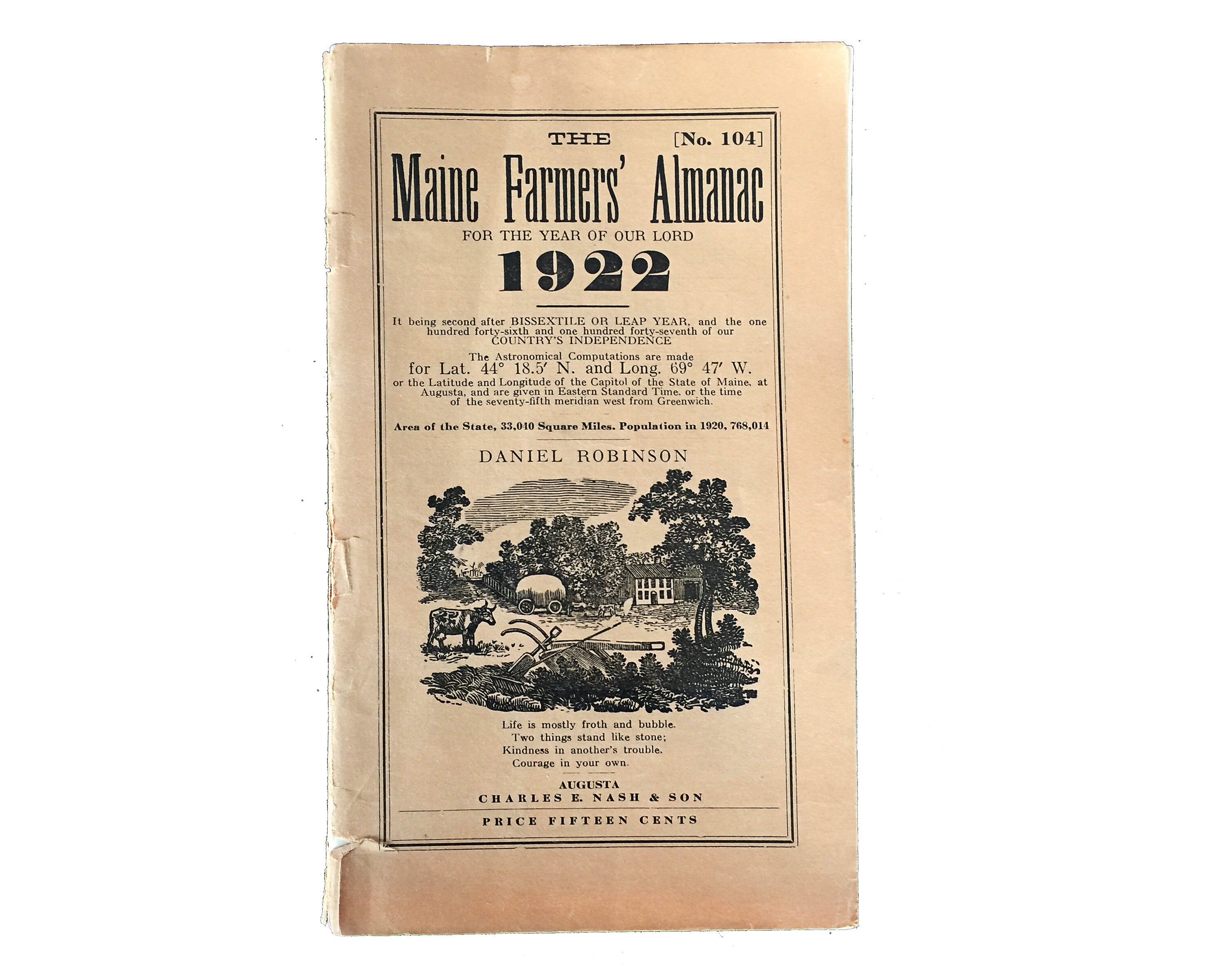 The Maine Farmers' Almanac 1922 No. 104 Etsy