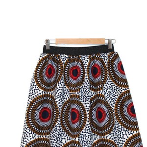 Longueur au choix, jupe inspiration wax taille élastique noir scintillant, T 38/40 jupe tissu africain image 2