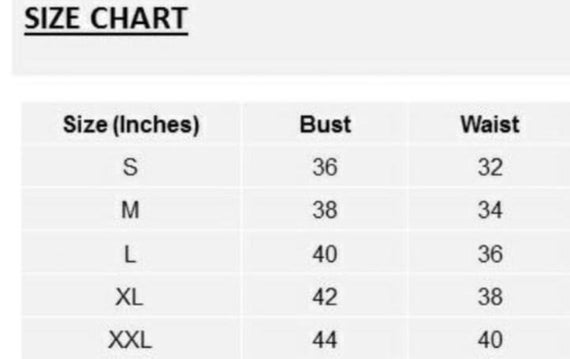 Indian Dress Size Chart