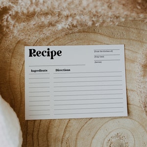 Modern retro recipe card template, boho 70&#39;s bridal shower recipe cards, bold vintage bridal shower games, 60s groovy hippie unique #186