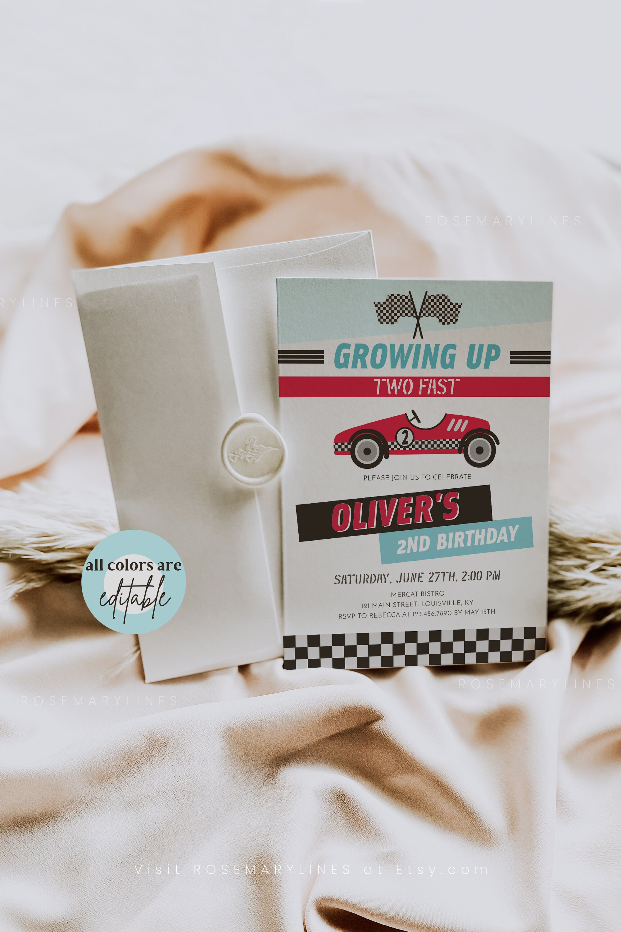 Race Car Birthday Invitation Template Racing Cars - Etsy
