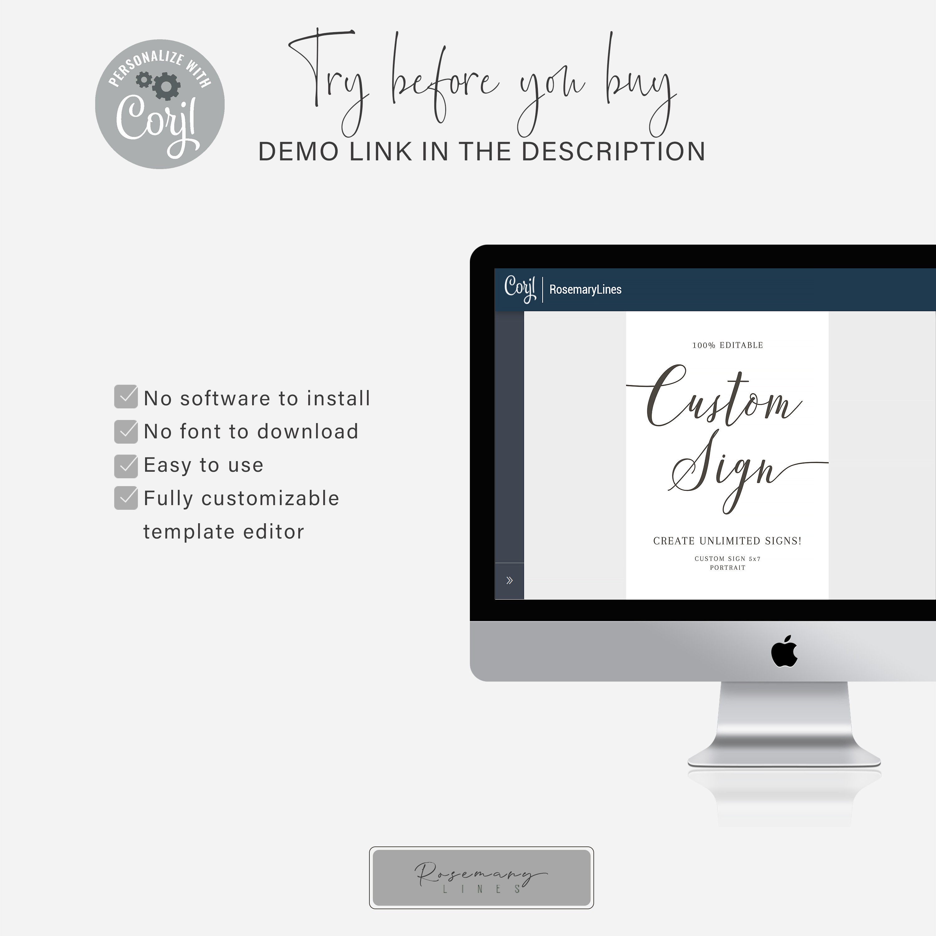 Custom Sign Printable Editable Sign Template Custom Wedding | Etsy