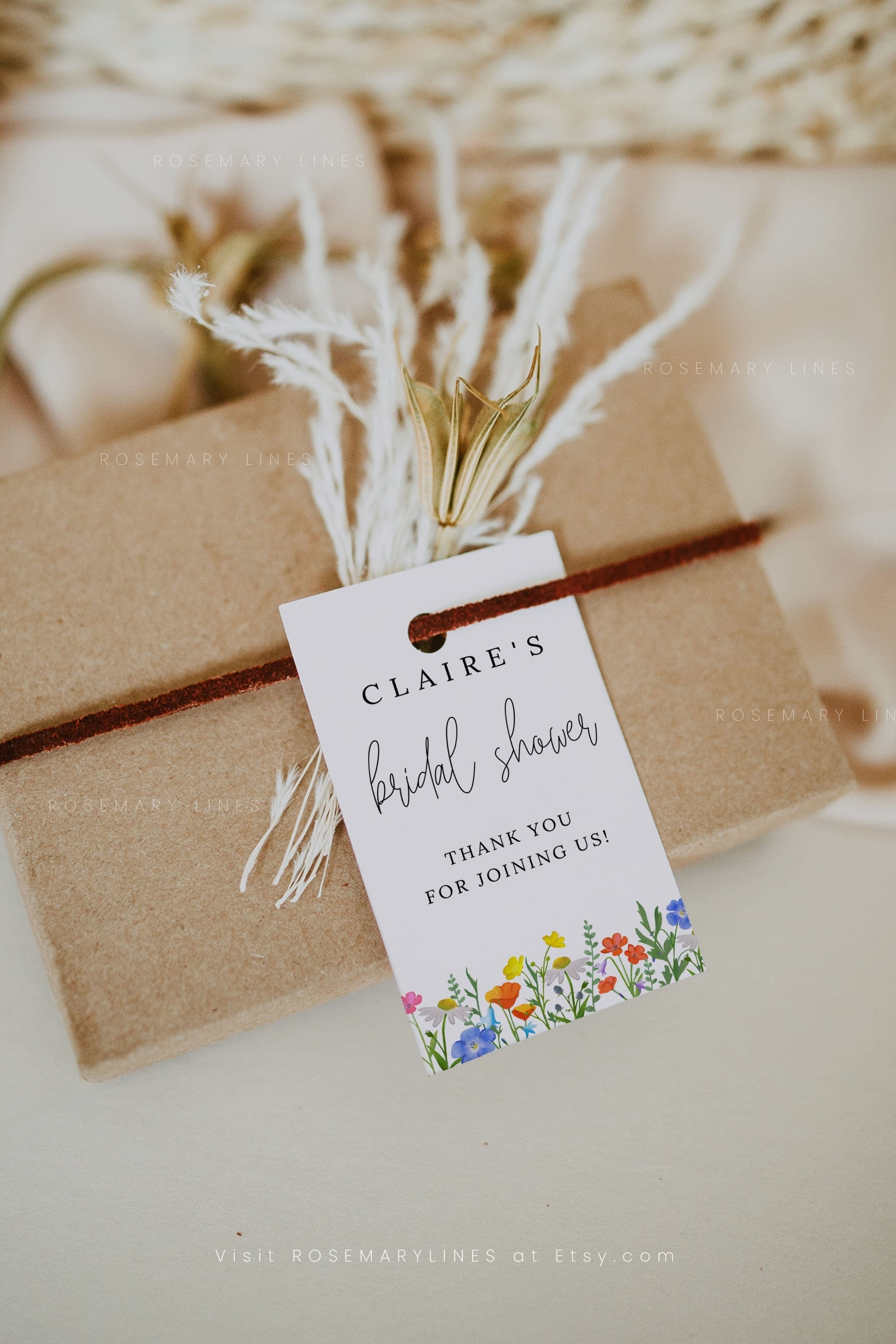Wildflower Favor Tag Template Botanical Wildflowers Wild - Etsy