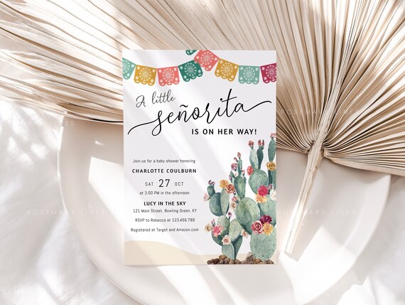 Little senorita sale baby shower invitations