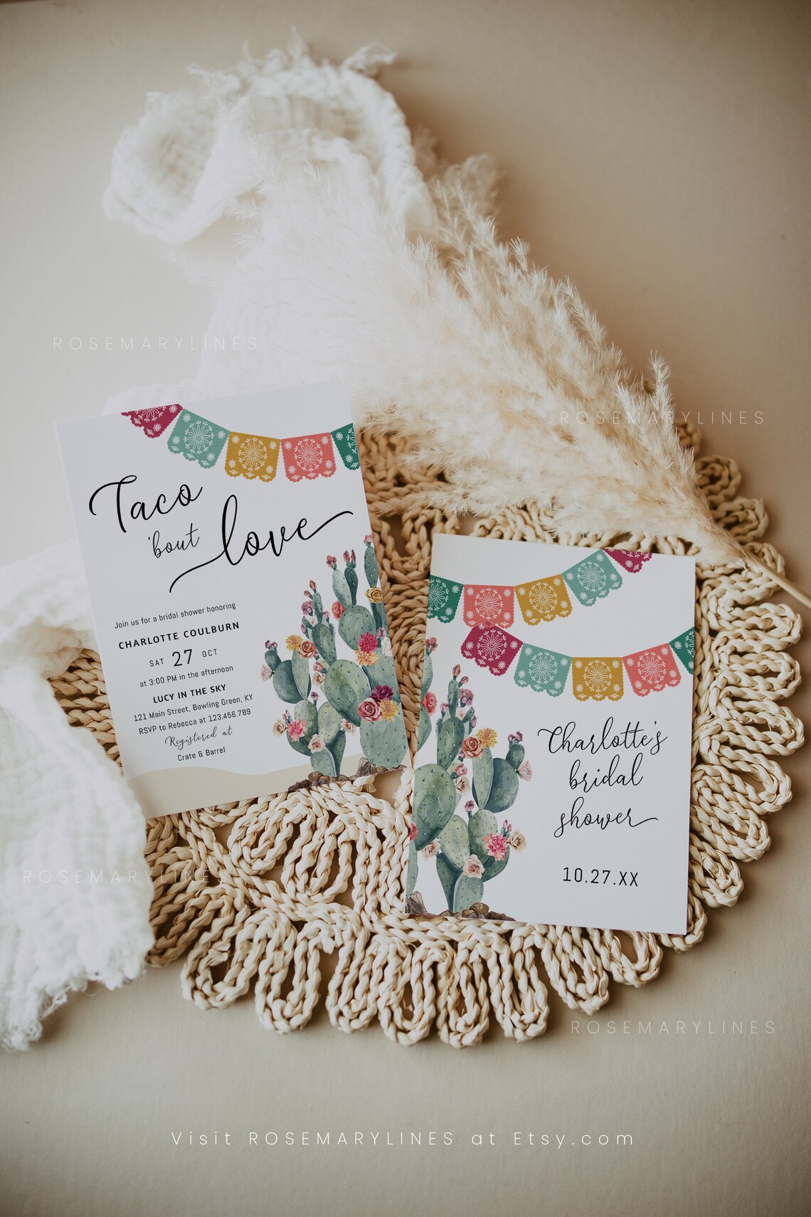 Taco bout Love bridal shower invitation template Fiesta image 3