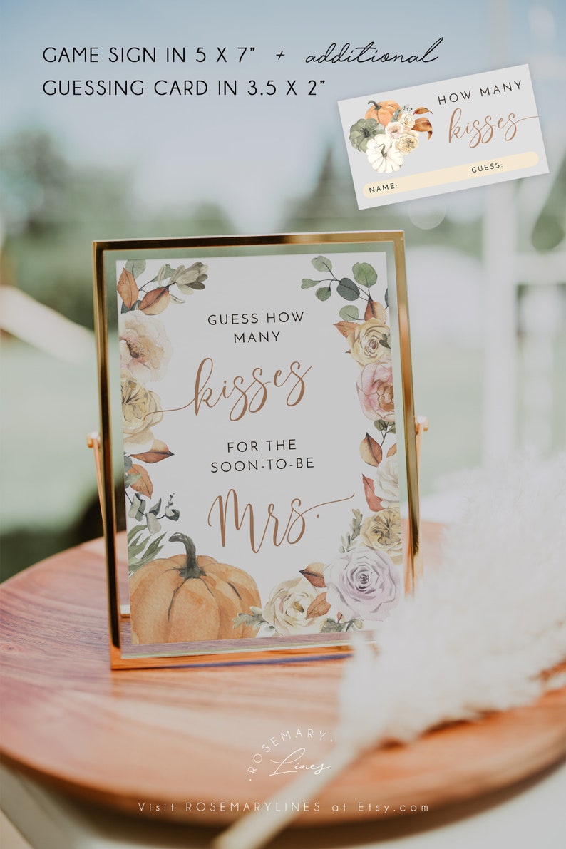 Fall bridal shower games bundle - pumpkin shower games - printable games template - neutral boho autumn rustic bridal party games #120 imagen 6