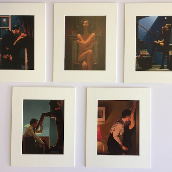 La sélection érotique par Jack Vettriano-lot de 5 photos montées tirages 10 "x 8"