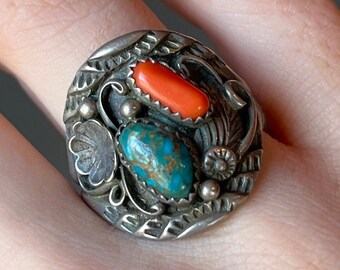 Sz 11 ~ Vintage Native American Navajo Thomas J Sterling Silver
