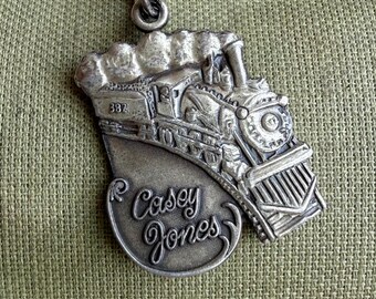 Vintage Casey Jones Sterling Silver .925 Train Charm Pendant