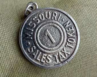 Vintage Sterling Silver .925 Missouri Sales Tax Token Coin Charm Pendant