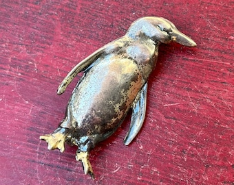 Vintage Sterling Silver Penguin Brooch