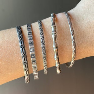 Vintage Native American Sterling Silver Bangle Bracelets - Etsy