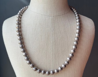 Vintage 24 Inch Mexican Sterling Silver Bead Necklace