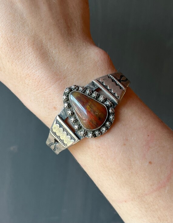 Early To Mid 1900's Vintage Native American Navajo Sterling Or Coin Silver Handstamped Bracelet Early To Mid 1900's Vintage Native American Navajo Sterling Or Coin Silver Handstamped Bracelet