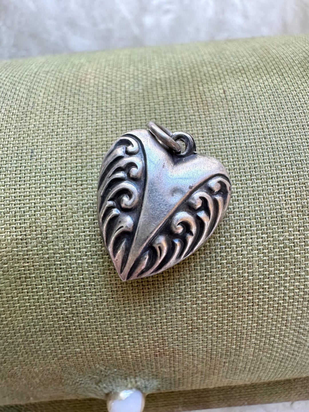 Antique Art Nouveau Sterling Silver .925 Puffy Heart Charm Pendant - Etsy