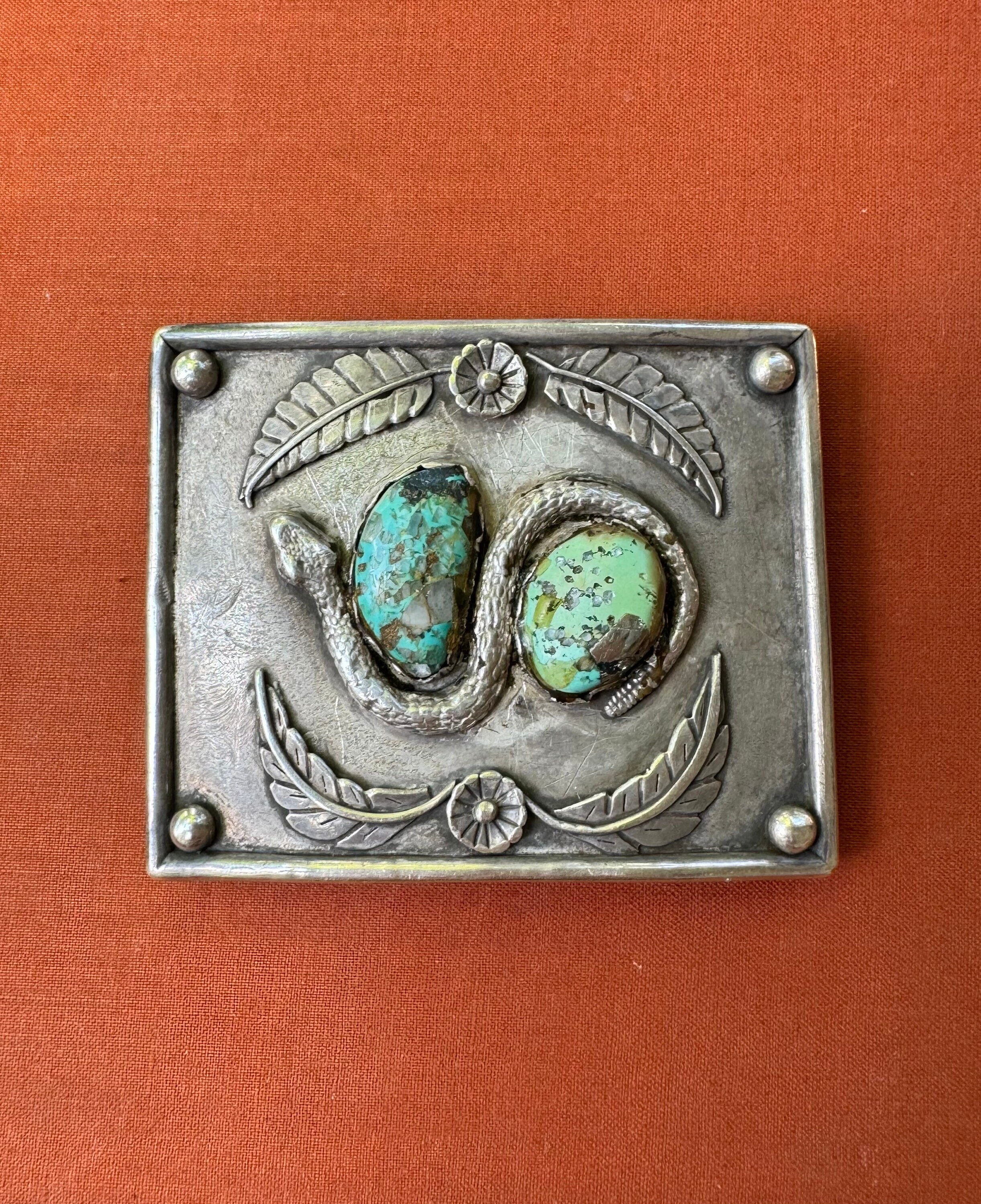 1980s Native American NAVAJO Sterling & Turquoise Nuggets Belt Buckle Leaves 1980s Native American NAVAJO Sterling & | Mercari main image 2
