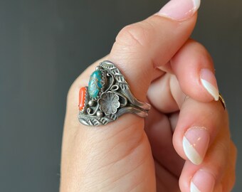 Sz 11 ~ Vintage Native American Navajo Thomas J Sterling Silver