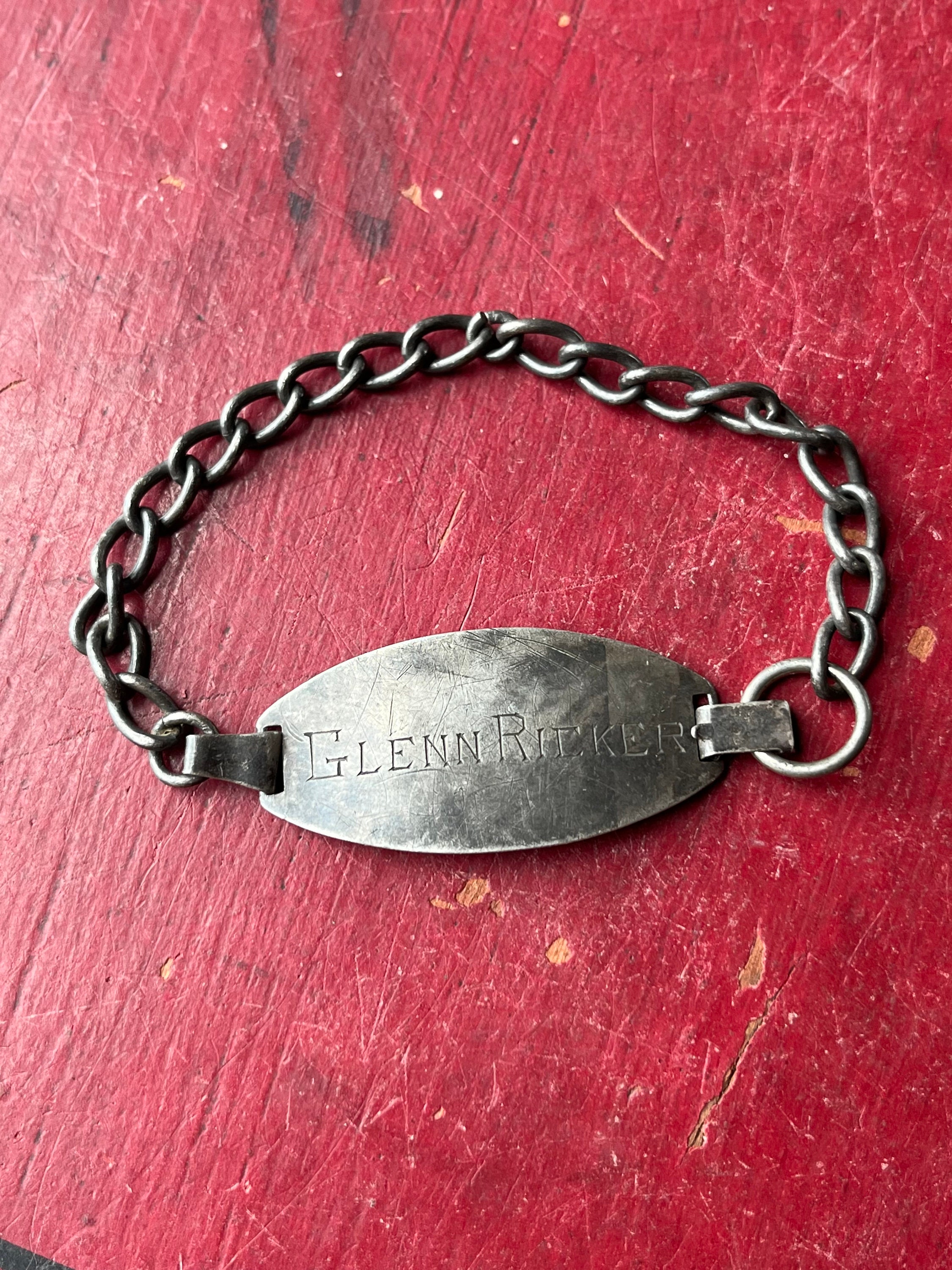 Vintage Mid-century Sterling Silver Glenn Ricker ID Link Bracelet