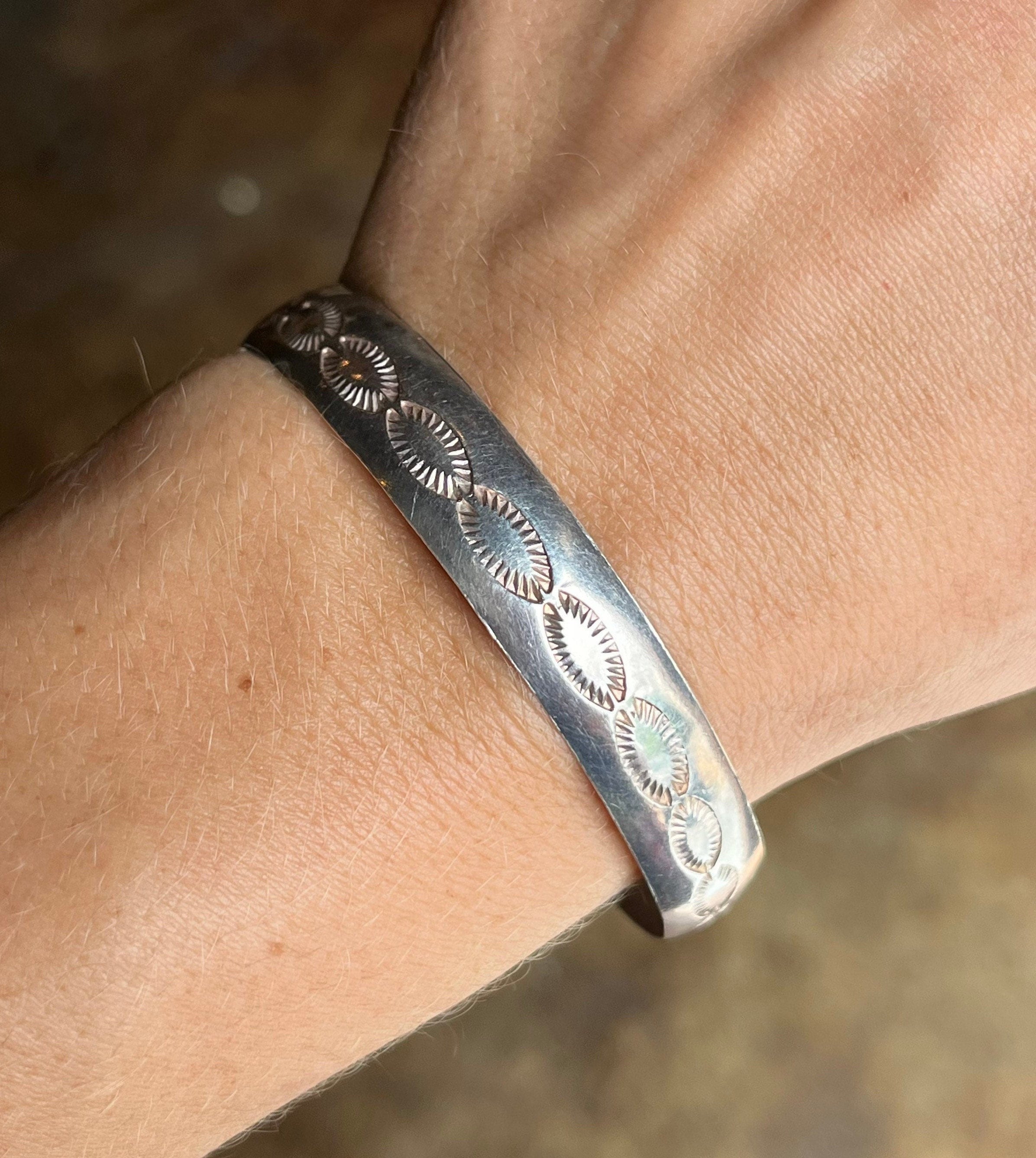 Vintage Native American Silver LMK Stamped Bangle Bracelet - Etsy