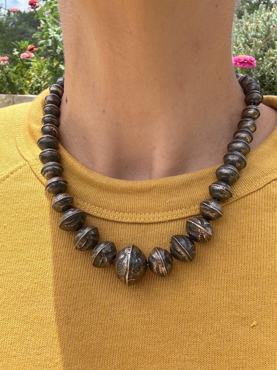 Vintage Native American Navajo Pearls Sterling Silver Wedding