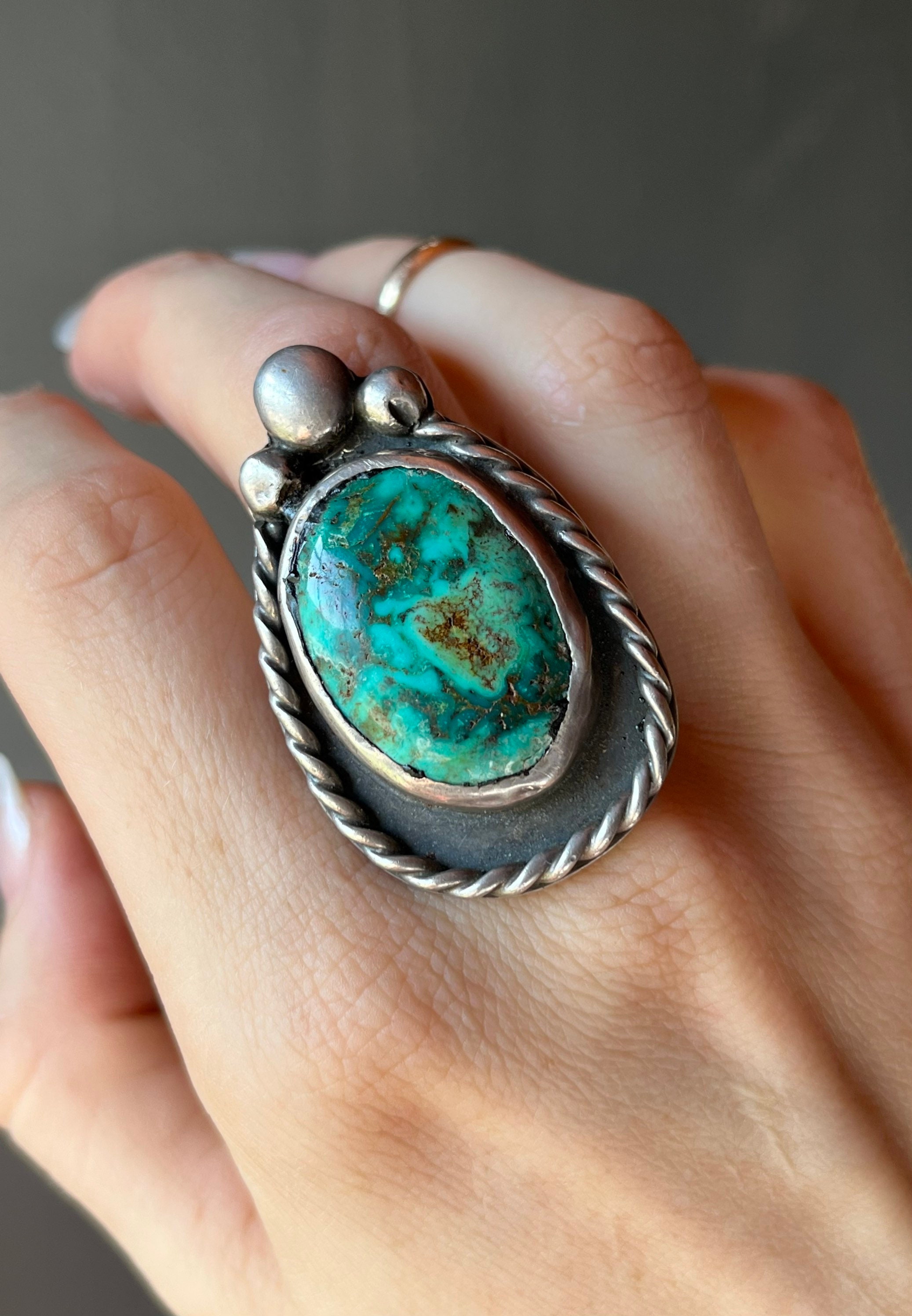 Impressive Vintage Native American Zuni Turquoise Sterling