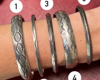 Vintage Native American Sterling Silver Bangle Bracelets - Etsy