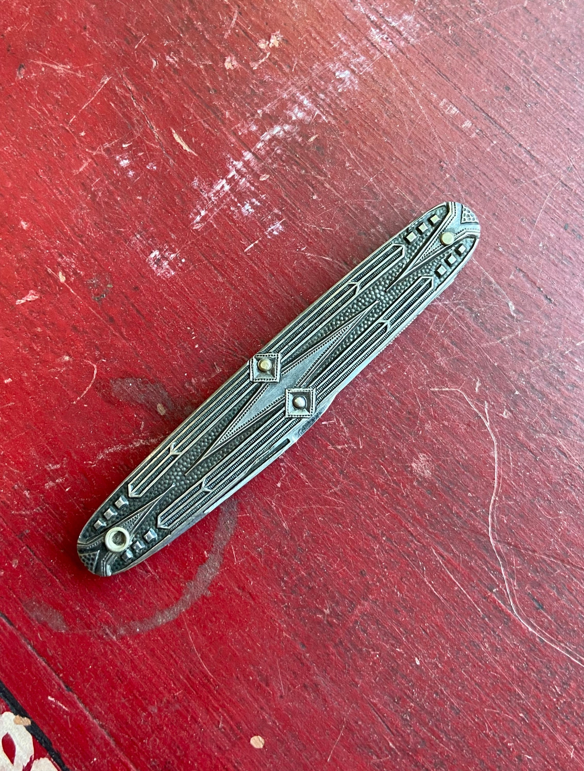 Antique German Small Bro's Sterling Silver Stanhope Pocket Knife