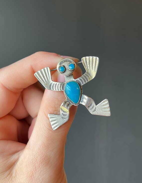 One Of The Biggest Native American Turquoise Bird Fountain Sterling Silver Ring One Of The Biggest Native American Turquoise Bird Fountain Sterling Silver Ring