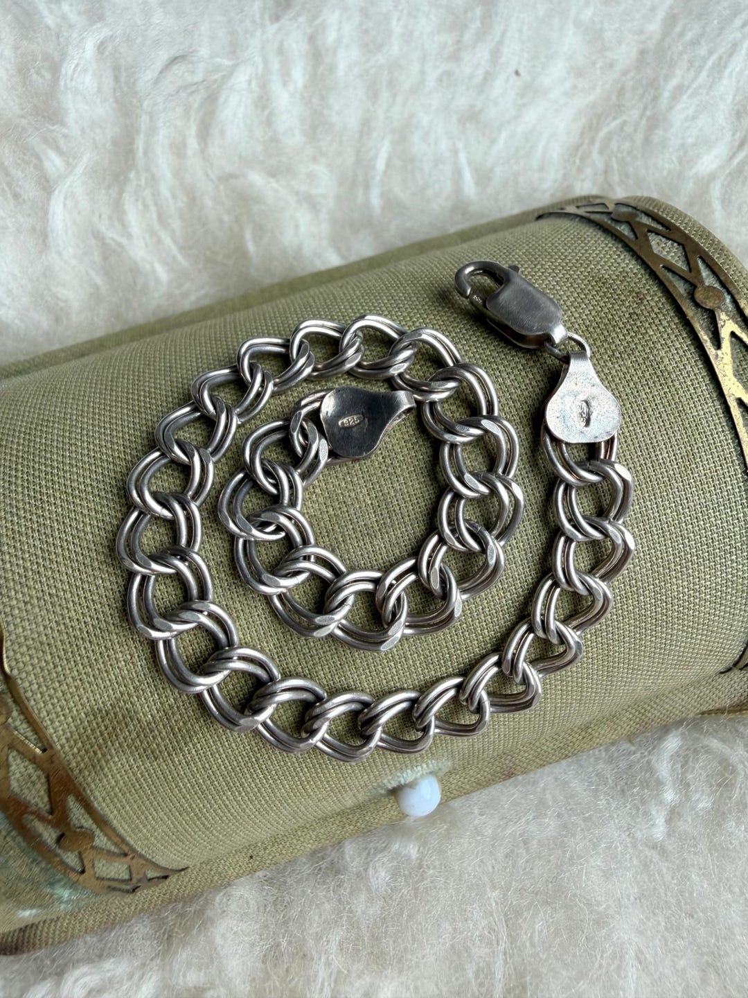 Vintage 7 Inch Sterling Silver .925 Link-chain Bracelet - Etsy
