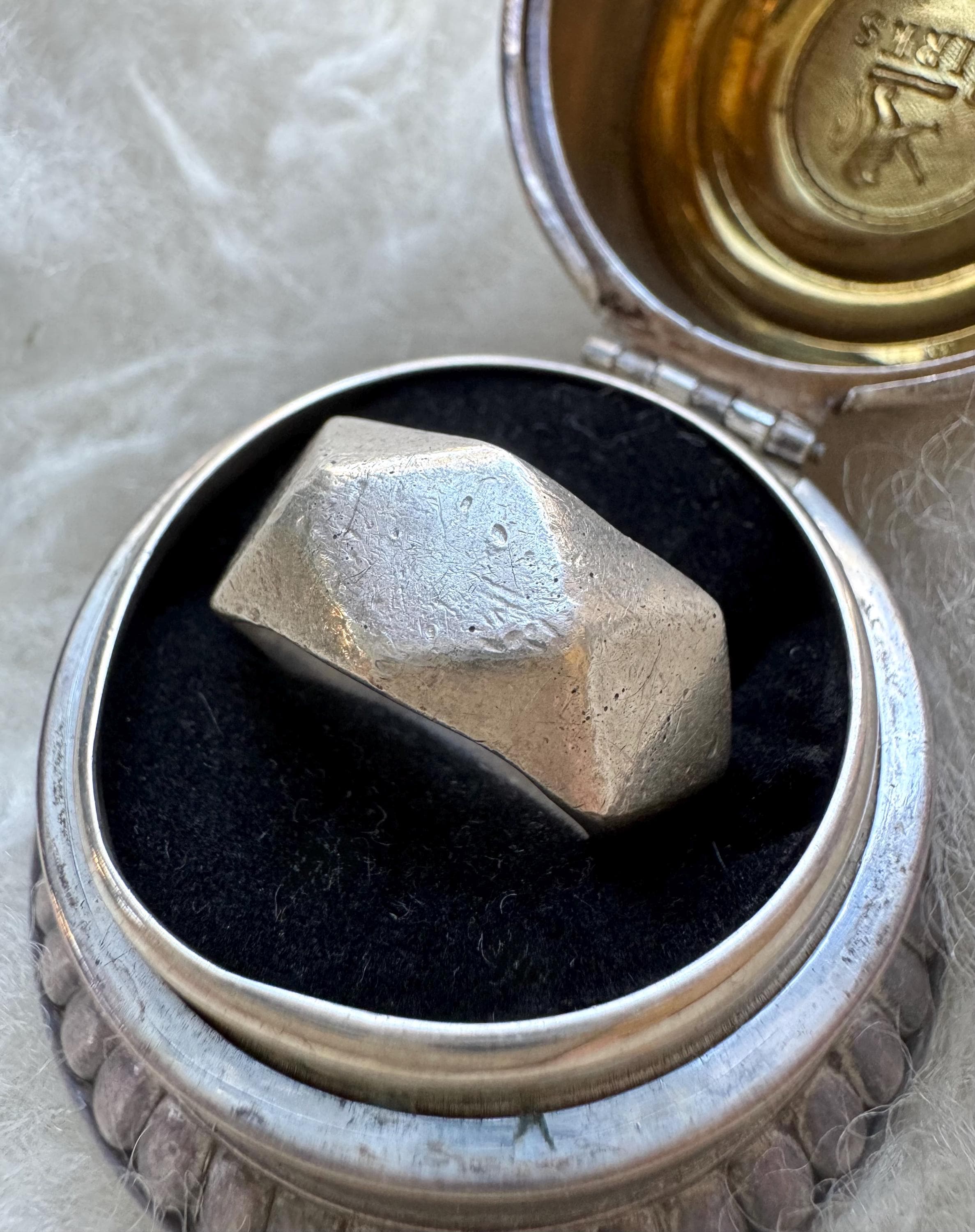 Sz 6.5 ~ Vintage Sterling Silver .925 Geometric Diamond Cut Ring