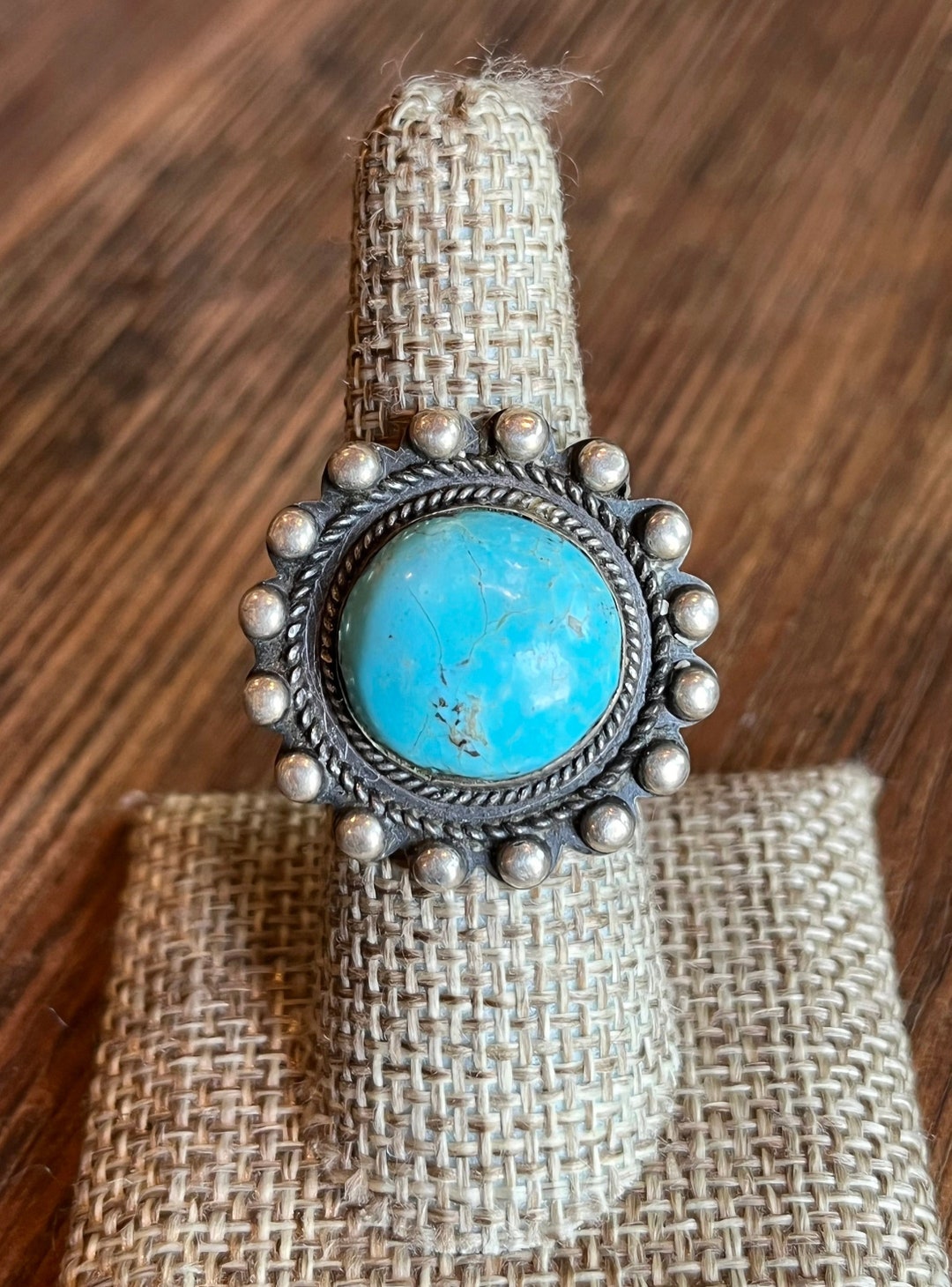 Sz 7.5 ~ Vintage Native American Sterling Silver & Turquoise Ring - Etsy