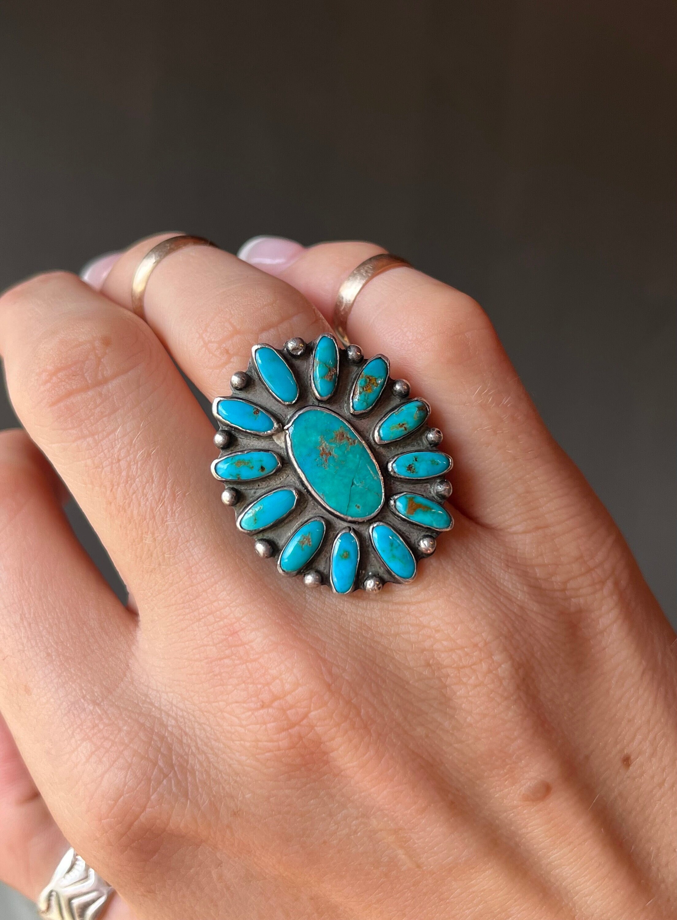 Sz 6.75 ~ Vintage Fred Harvey Era Native American Navajo Sterling