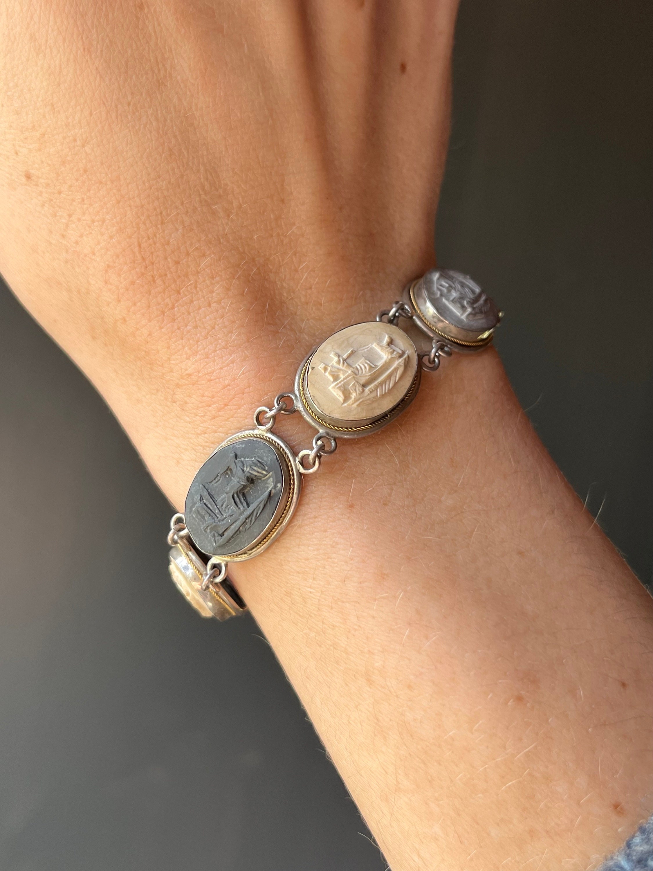 Italy 800 カメオ ブレスレット Italian Cameo 800 Bracelet, - Etsy