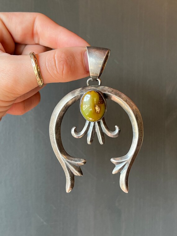 Vintage Native American Navajo Robert Chee Sterling Silver & Green
