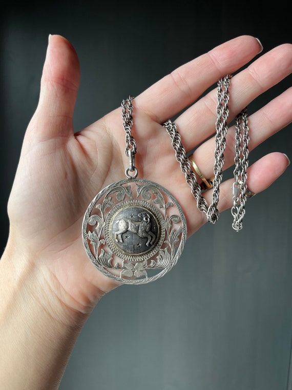 Vintage Mexican Aries Ram Zodiac Sterling Silver James Avery Rope