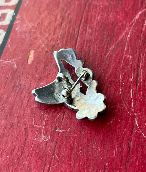 Sweet Vintage Native American Zuni Coral Sterling Silver Butterfly Stick Pin Sweet Vintage Native American Zuni Coral Sterling Silver Butterfly Stick Pin