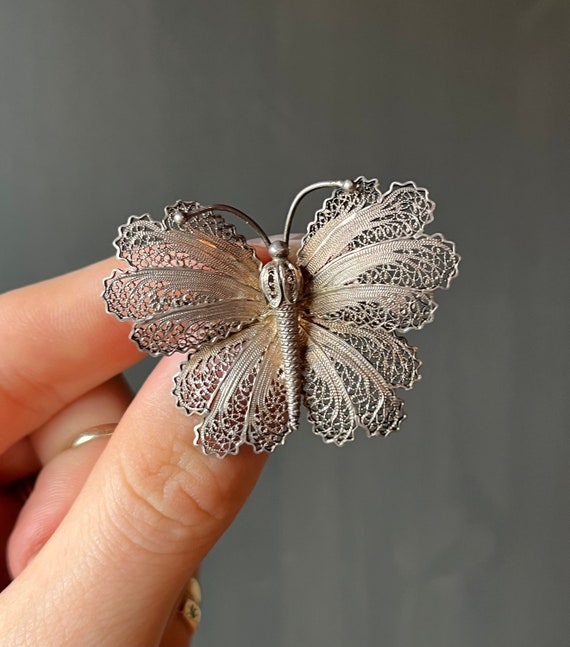 Sterling silver butterfly brooch sale