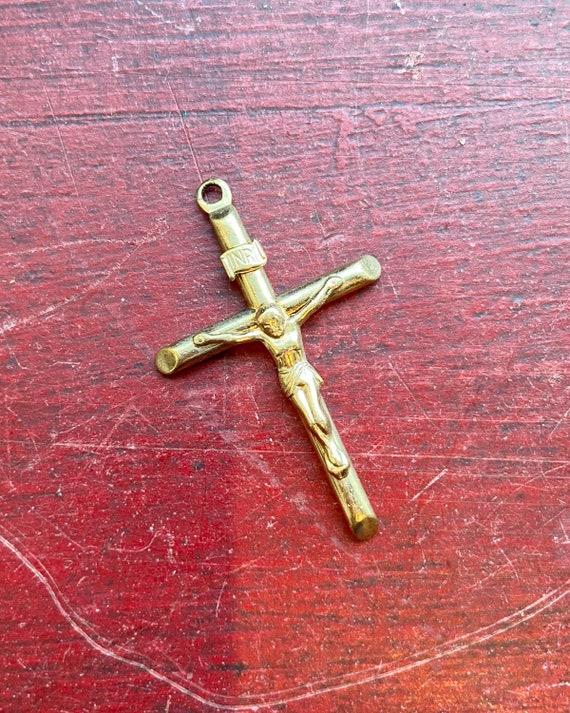 Vintage Gold Filled Crucifix Cross Pendant/ Charm