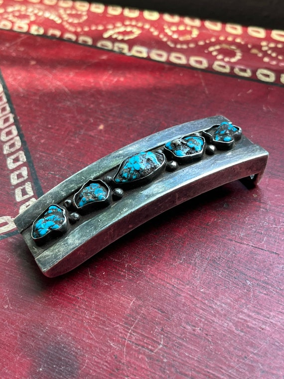 Mark Chee Bisbee Turquoise Vintage Native American Navajo Sterling Silver Bracelet Mark Chee Bisbee Turquoise Vintage Native American Navajo Sterling Silver Bracelet