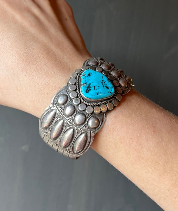 Vintage Native American Navajo WB Sterling Silver & Turquoise
