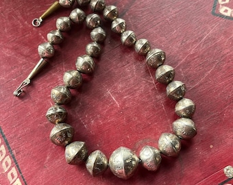 Lot De 18 Perles Et Pendentifs Navajo – Collier Vintage Argent Sterling Sud-Ouest