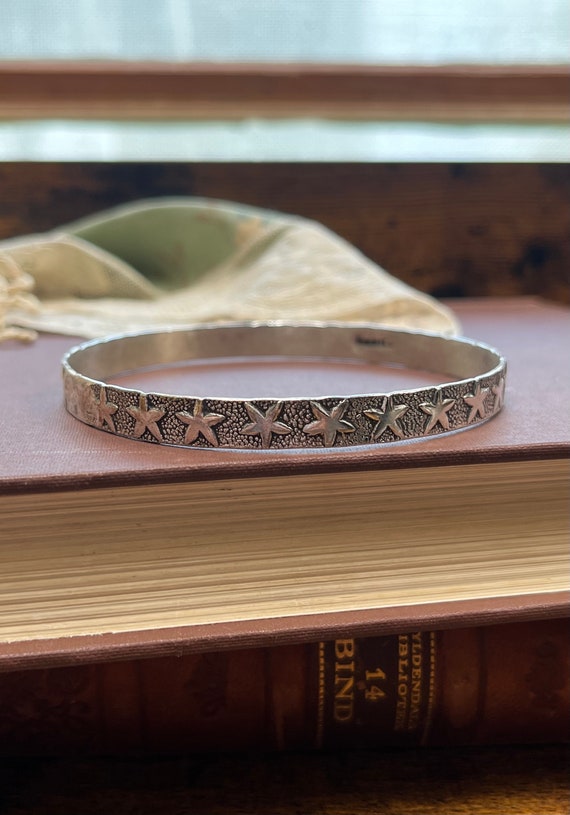Vintage Mexico Sterling Silver Star Stacking Bangle Bracelet - Etsy