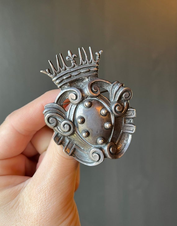 Sterling silver crown pin hot sale