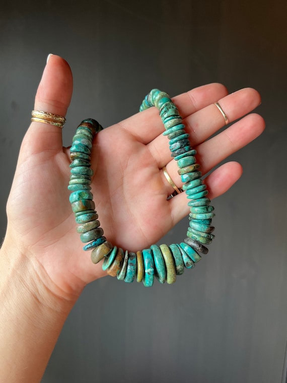 Natural Turquoise Disk Necklace Natural Turquoise Disk Necklace